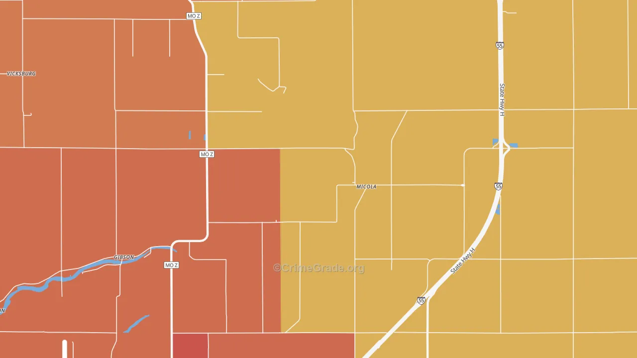 Micola, MO Map of Assault Rates