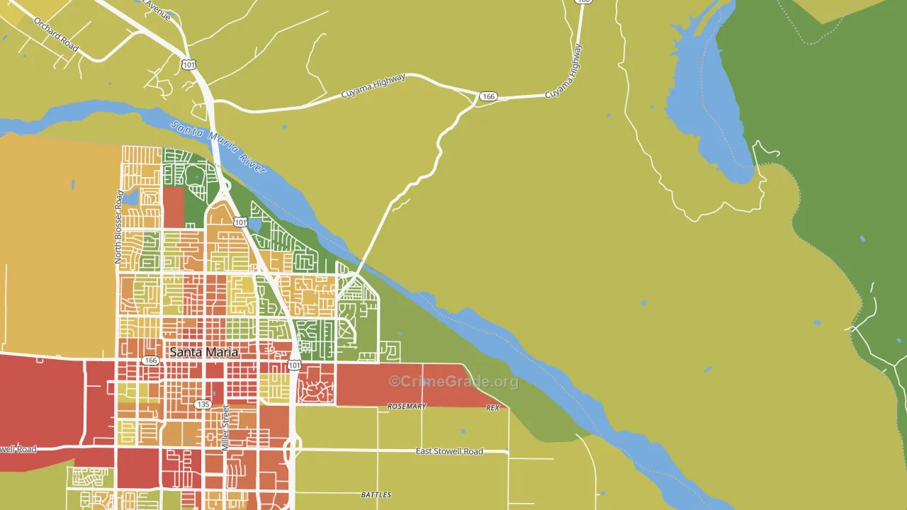 Midco, CA Map of Assault Rates