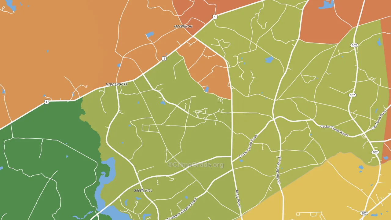 Middendorf, SC Map of Assault Rates