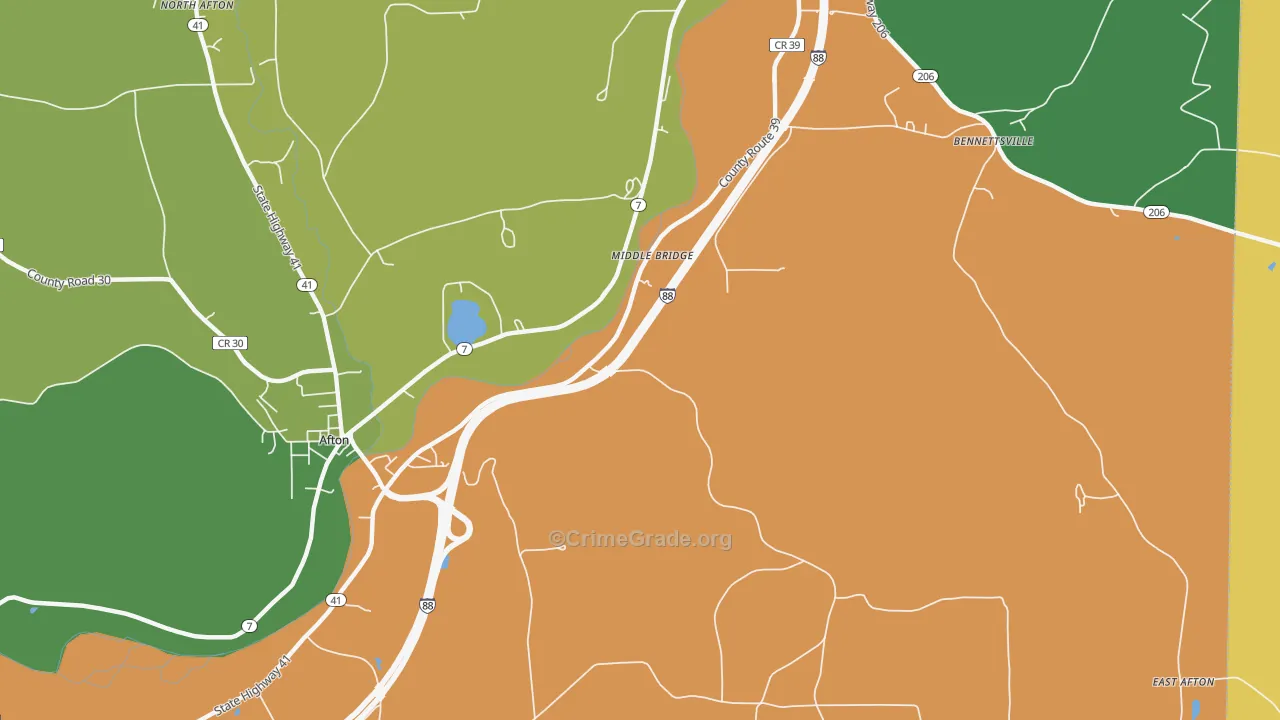Middle Bridge, NY Map of Assault Rates