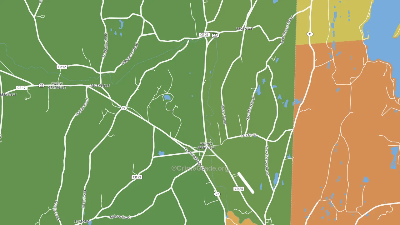 Middle Granville, NY Map of Assault Rates