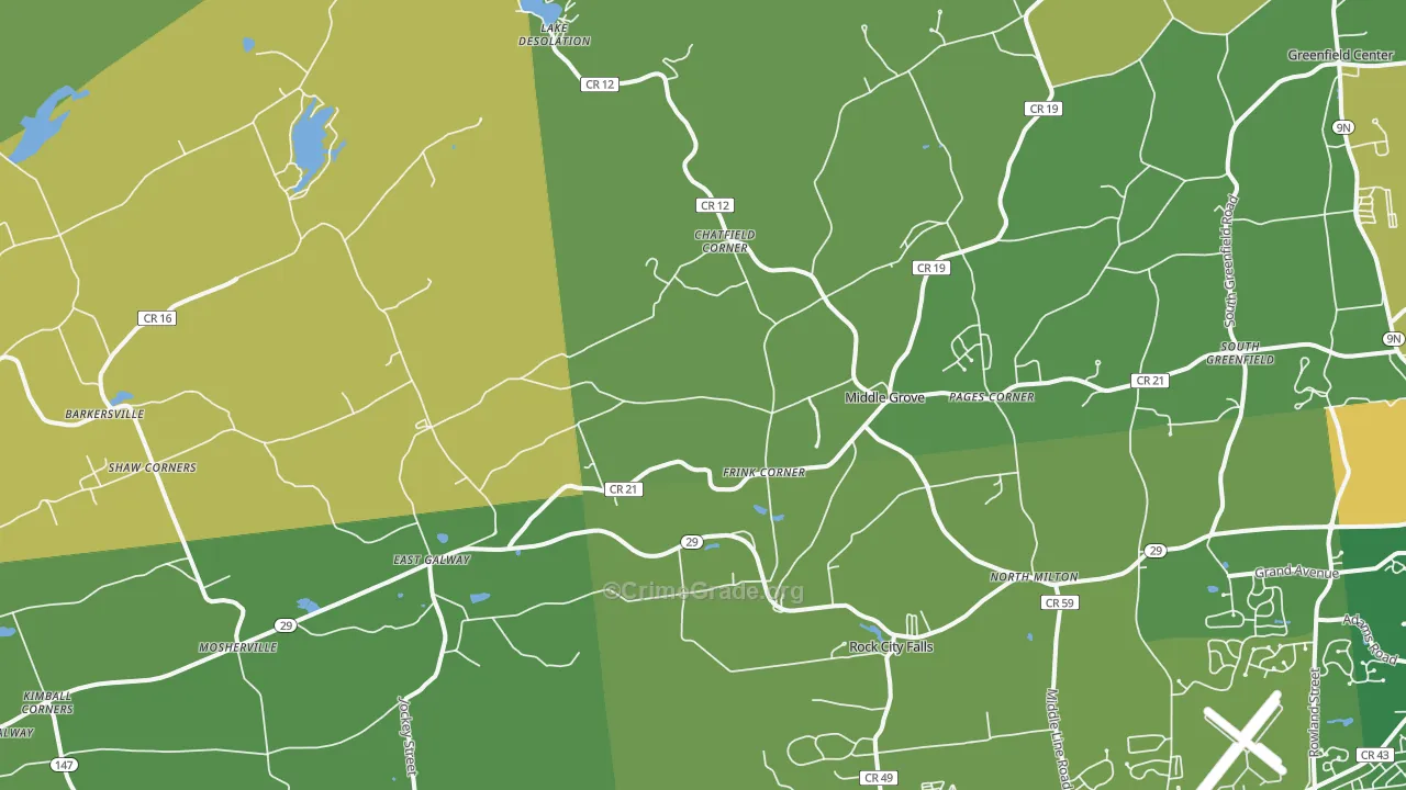 Middle Grove, NY Map of Assault Rates