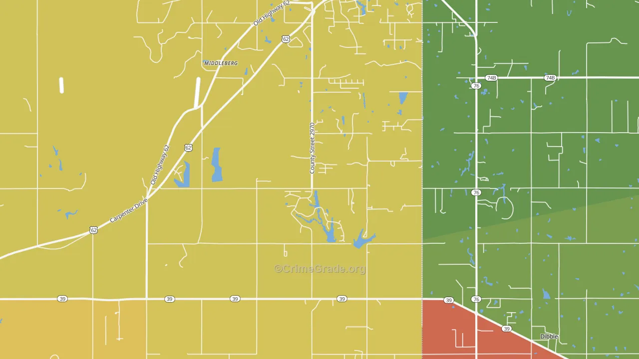 Middleberg, OK Map of Assault Rates