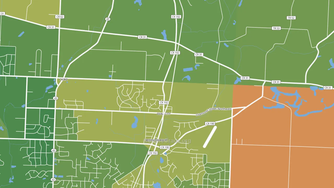 Middlebranch, OH Map of Assault Rates