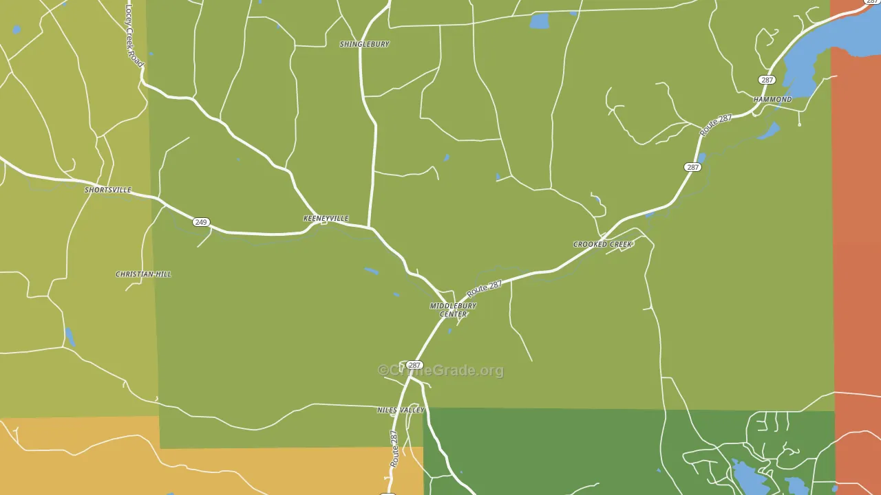 Middlebury Center, PA Map of Assault Rates