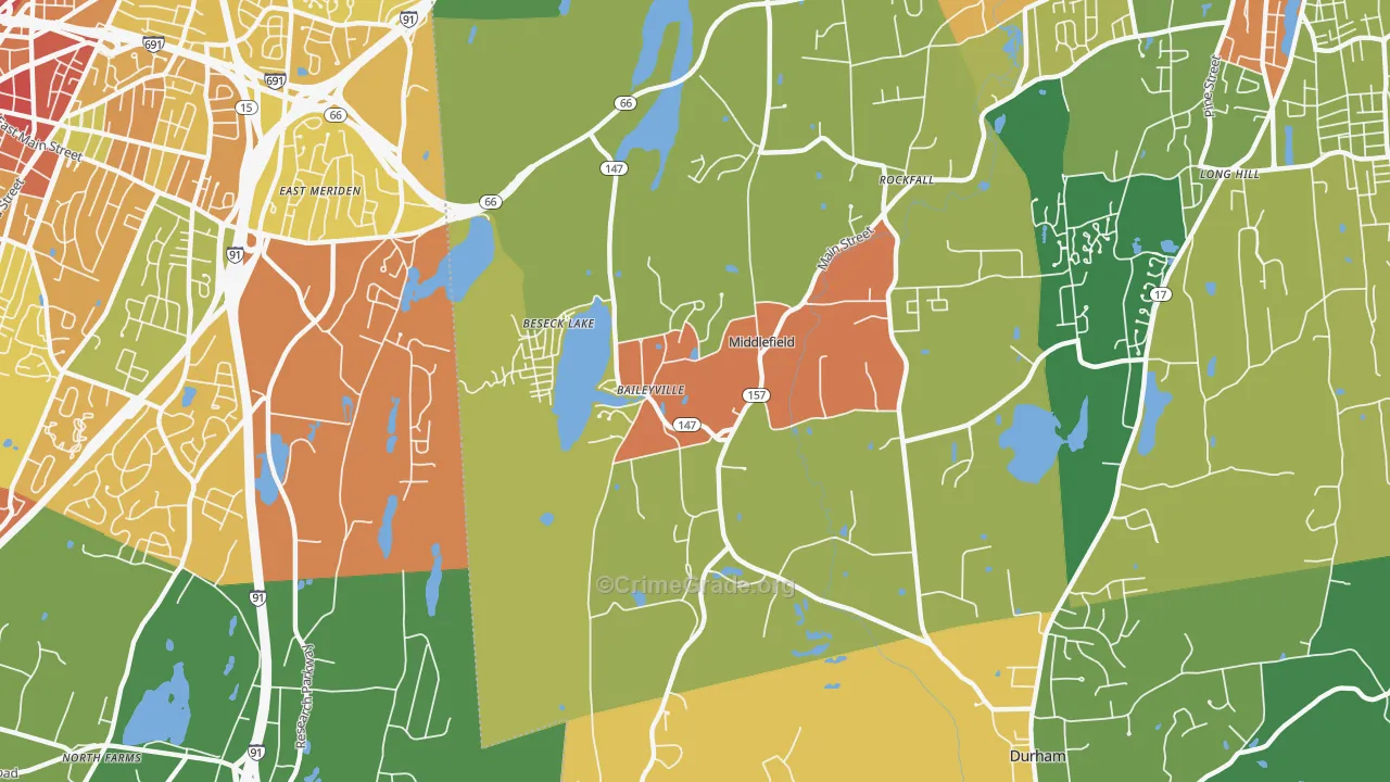 Middlefield, CT Map of Assault Rates