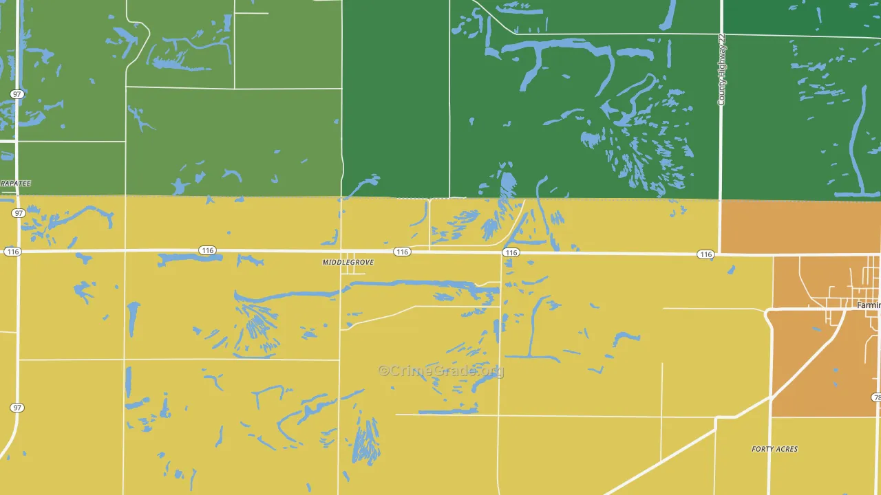 Middlegrove, IL Map of Assault Rates