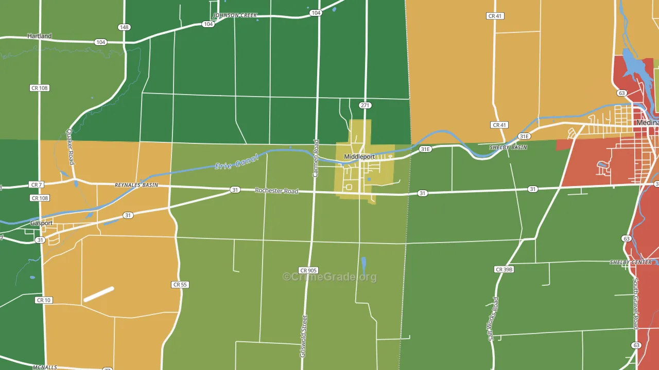 Middleport, NY Map of Assault Rates