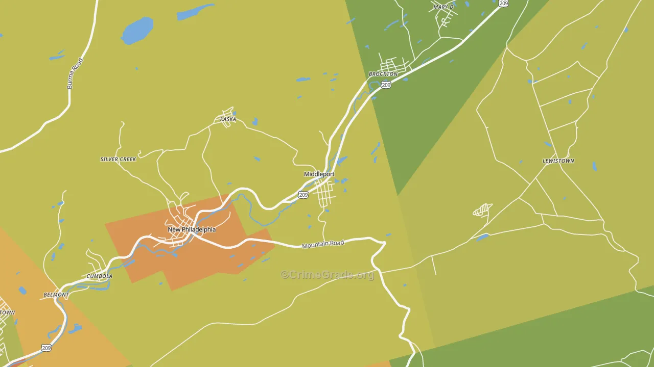 Middleport, PA Map of Assault Rates