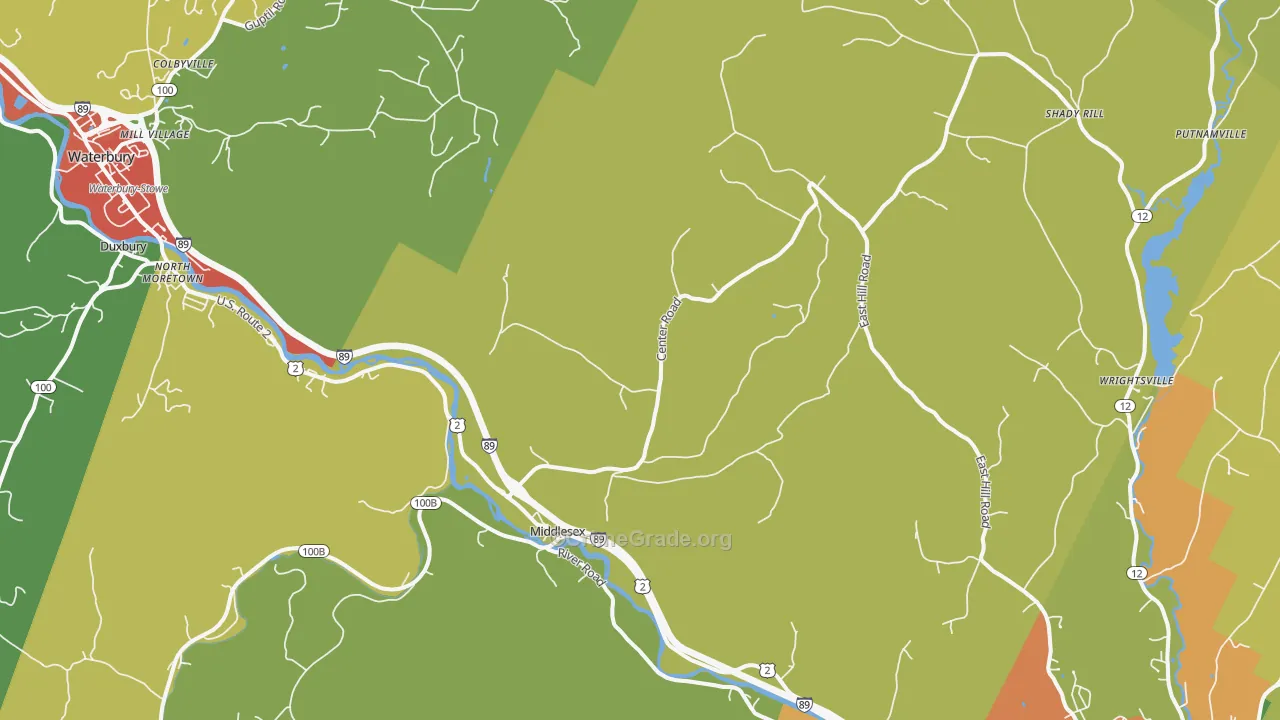 Middlesex, VT Map of Assault Rates