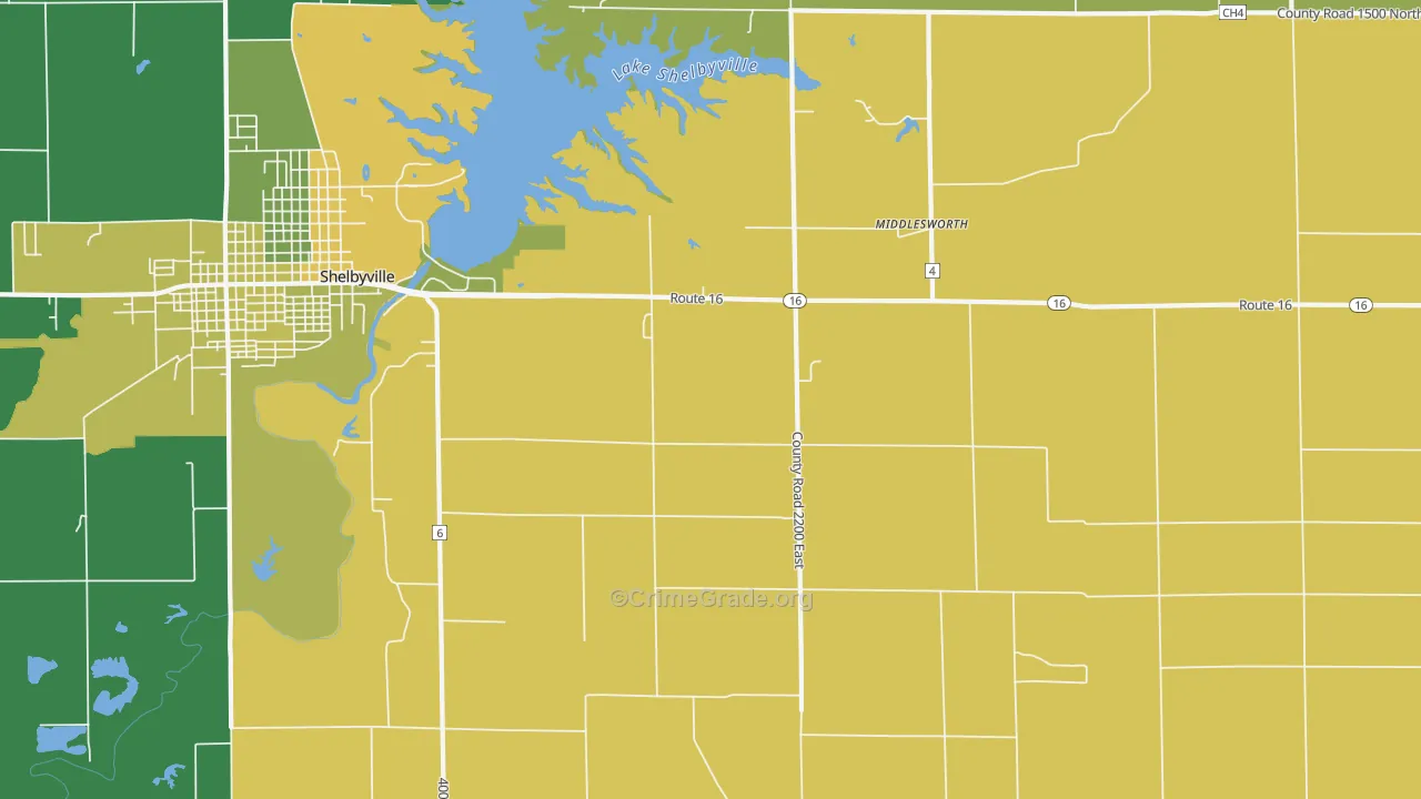 Middlesworth, IL Map of Assault Rates