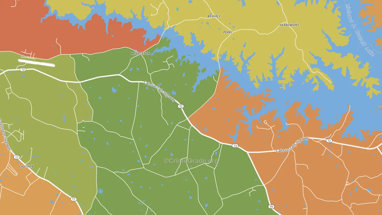 Middleton, GA Map of Assault Rates