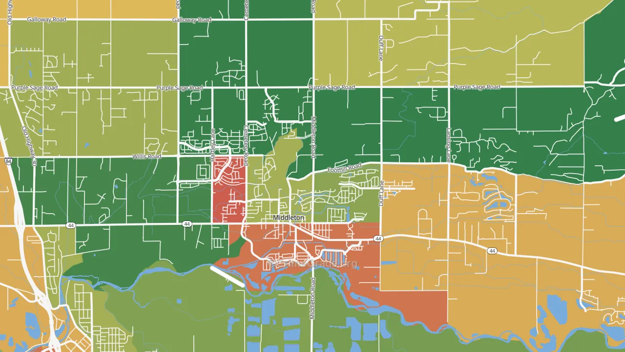 Middleton, ID Map of Assault Rates