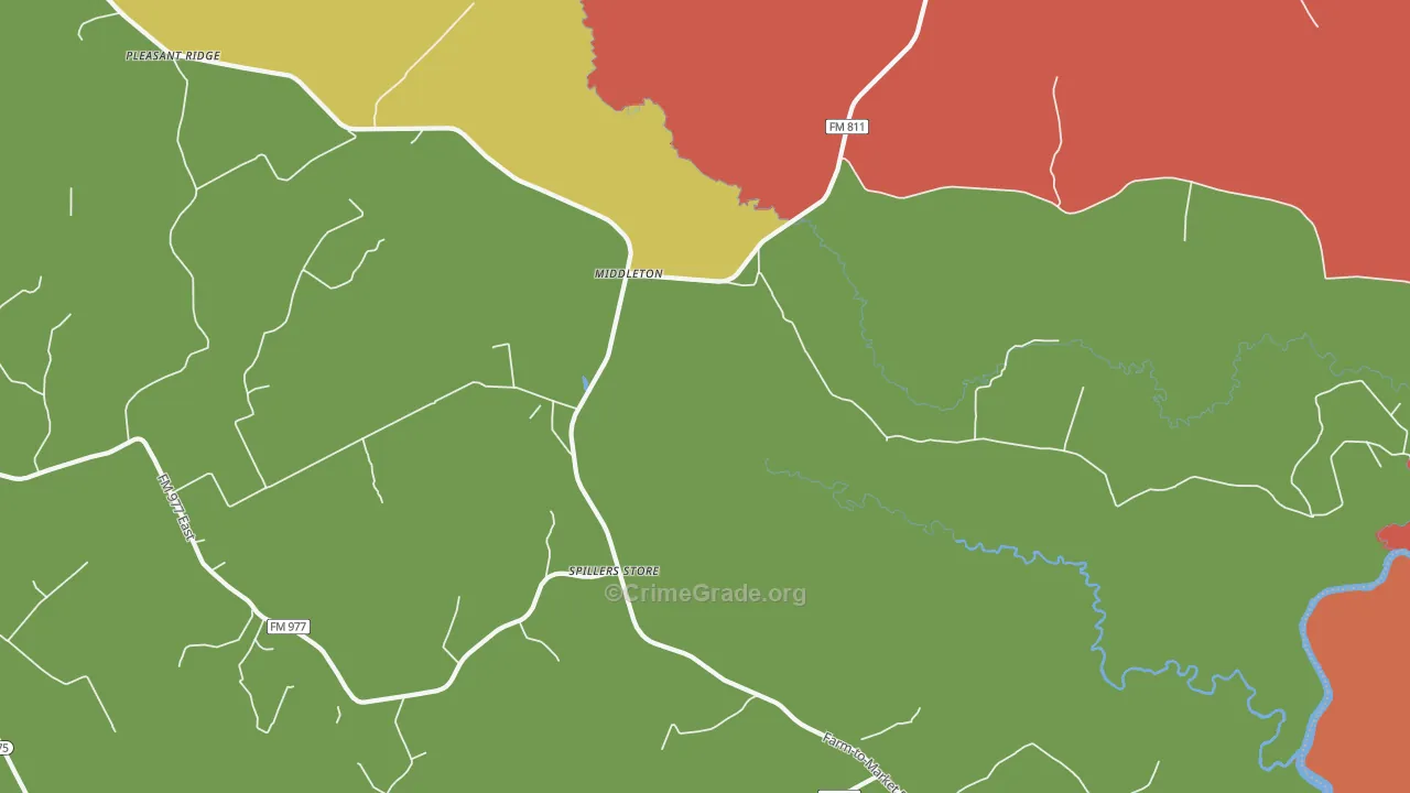Middleton, TX Map of Assault Rates