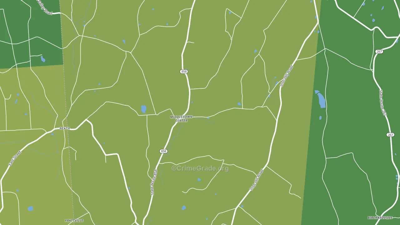 Middletown Center, PA Map of Assault Rates