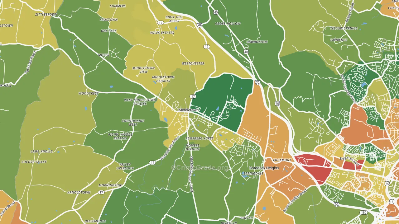 Middletown, MD Map of Assault Rates