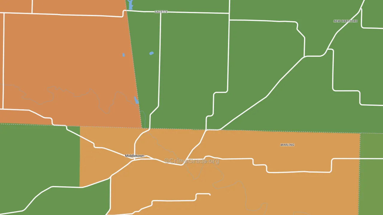 Middletown, MO Map of Assault Rates