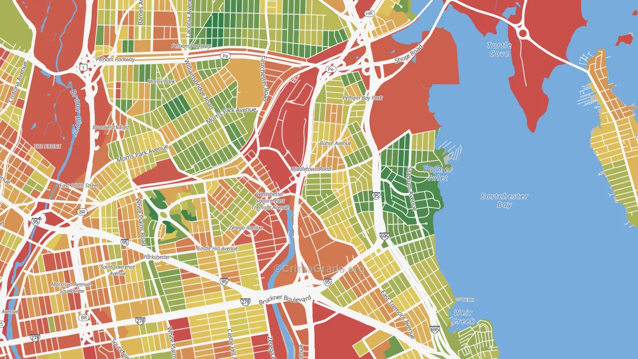 Middletown-Pelham Bay, Bronx, NY Map of Assault Rates