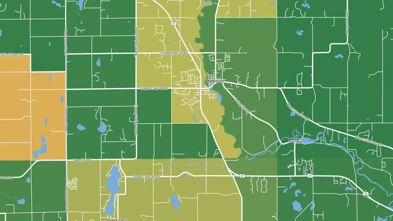 Middleville, MI Map of Assault Rates