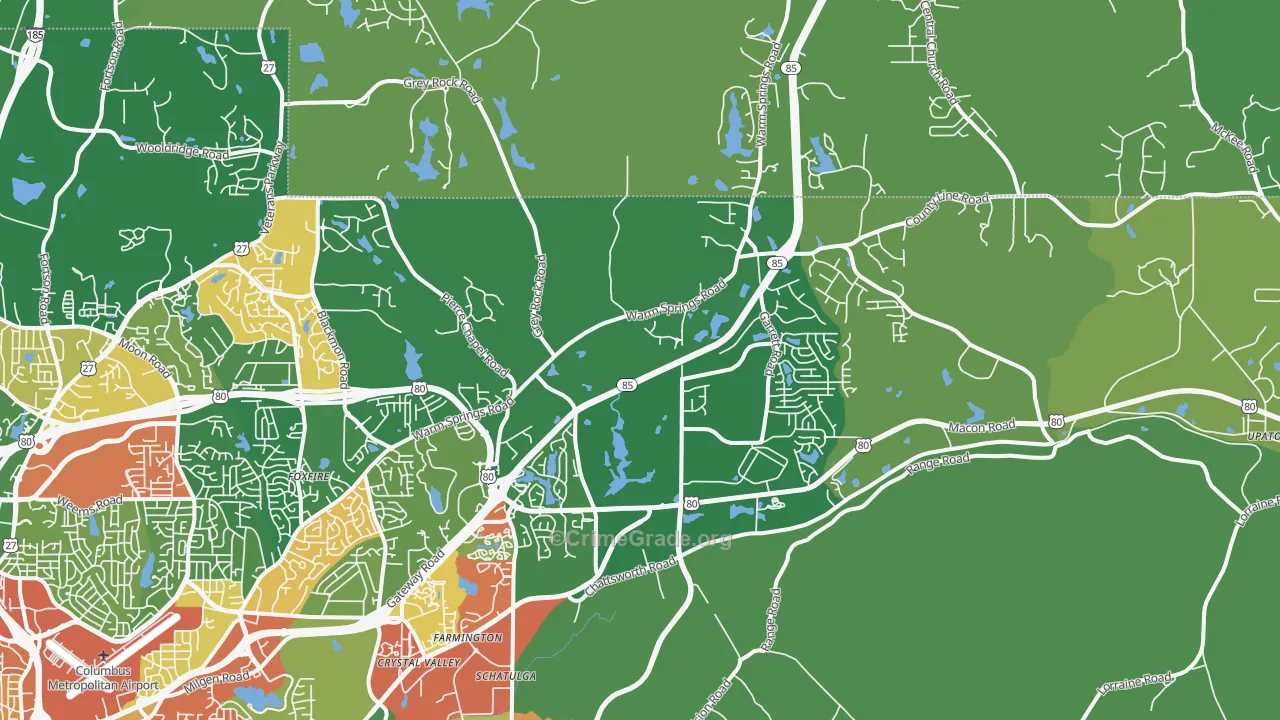 Midland, GA Map of Assault Rates