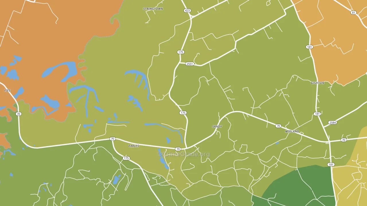 Midland, KY Map of Assault Rates