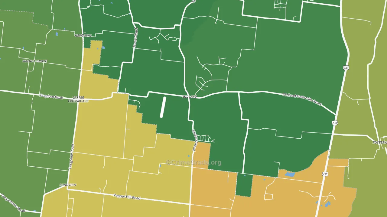 Midland, TN Map of Assault Rates