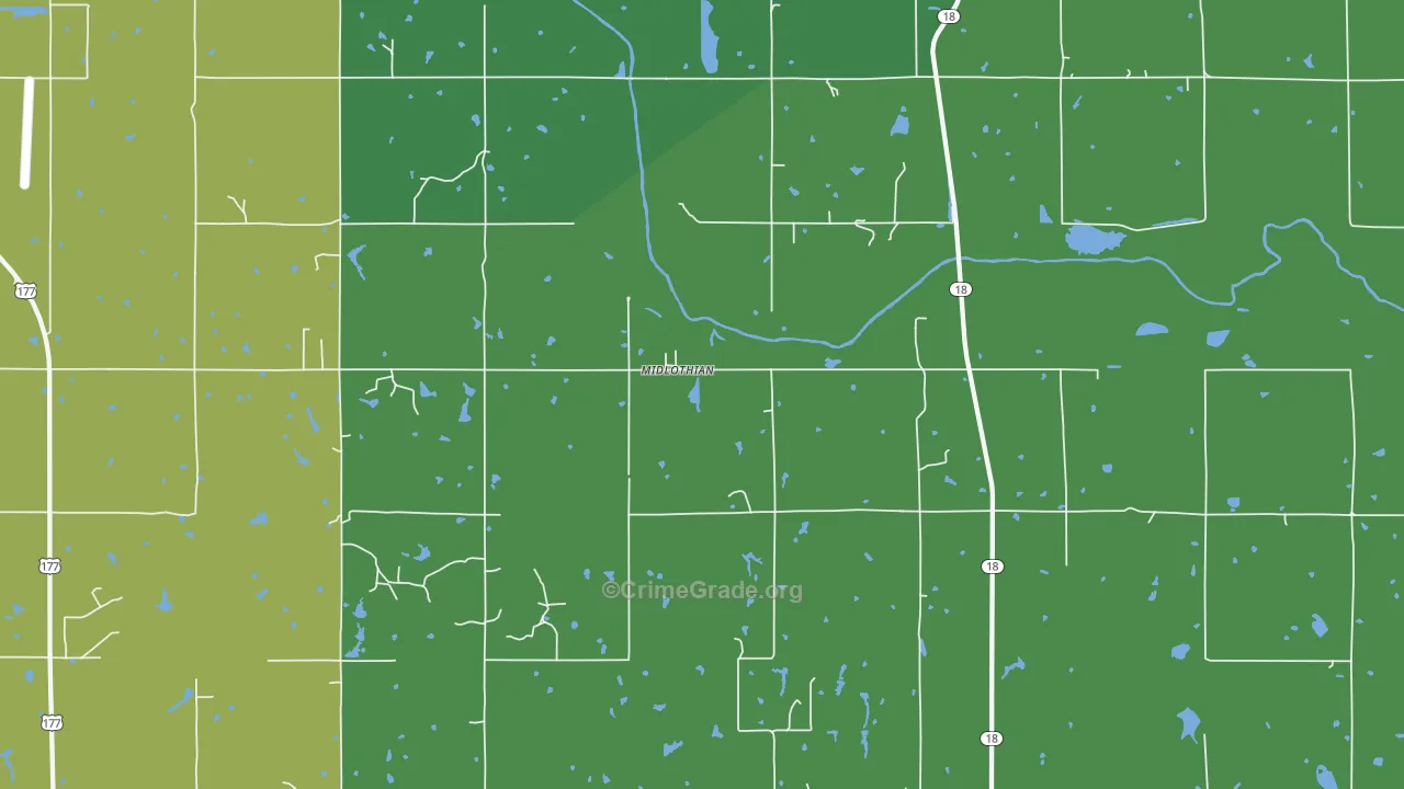 Midlothian, OK Map of Assault Rates