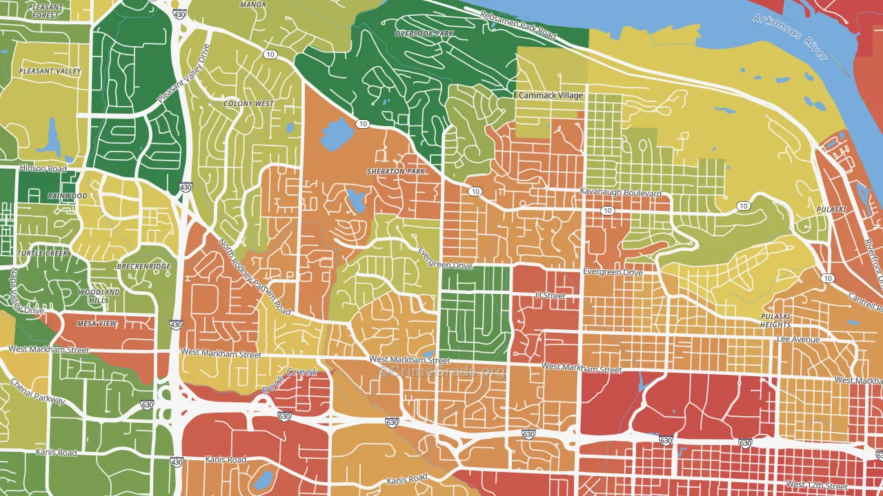Midtown, Little Rock, AR Map of Assault Rates