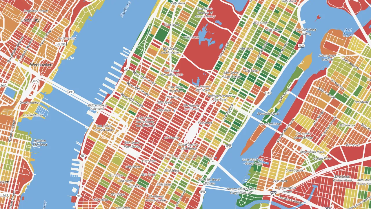 Midtown, Manhattan, NY Map of Assault Rates