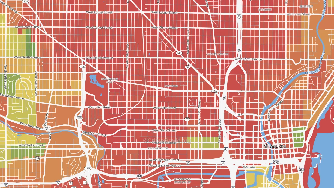 Midtown, Milwaukee, WI Map of Assault Rates