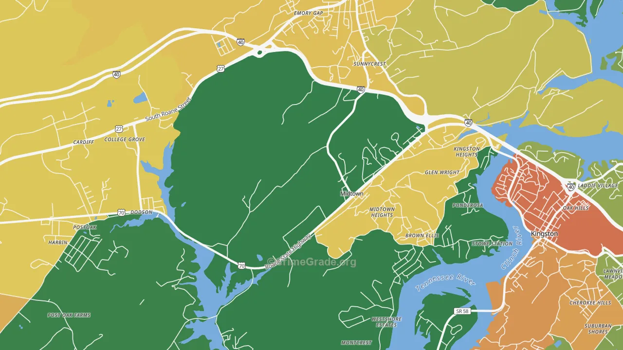 Midtown, TN Map of Assault Rates