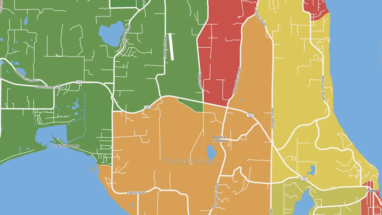 Midvale Corner, WA Map of Assault Rates