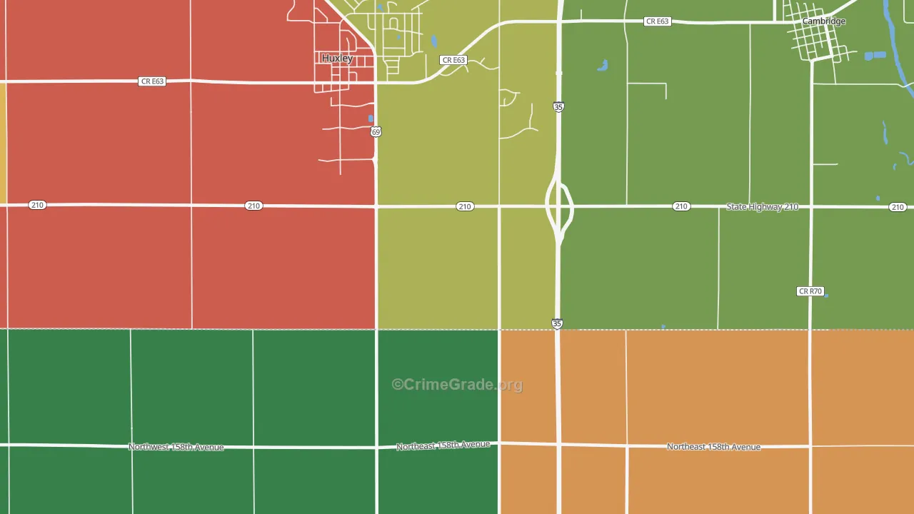 Midvale, IA Map of Assault Rates