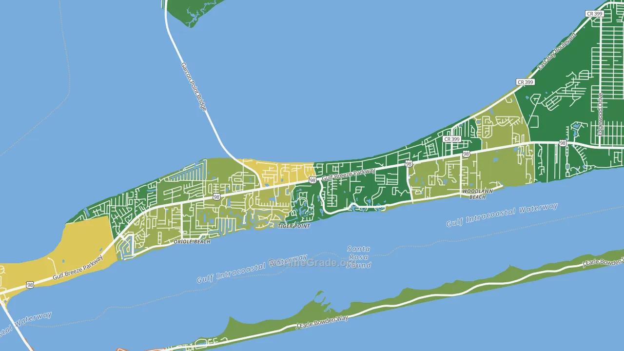 Midway, Gulf Breeze, FL Map of Assault Rates