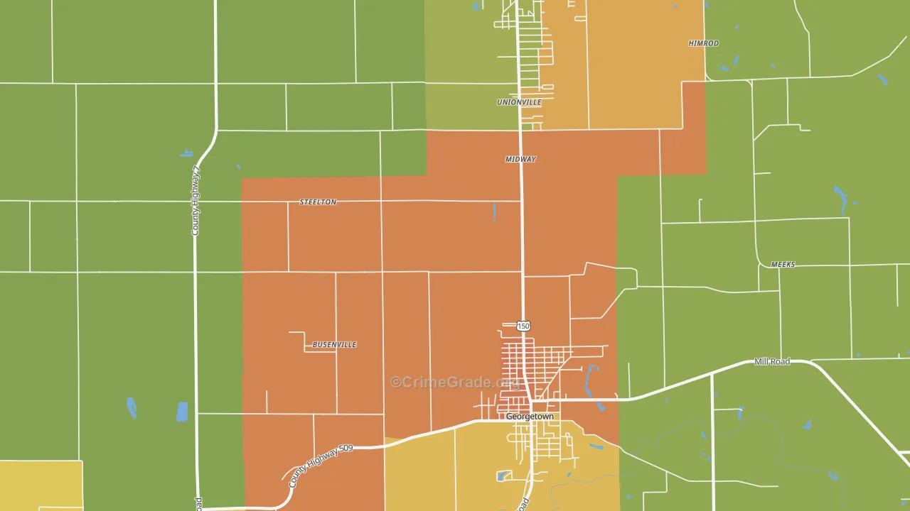Midway, IL Map of Assault Rates