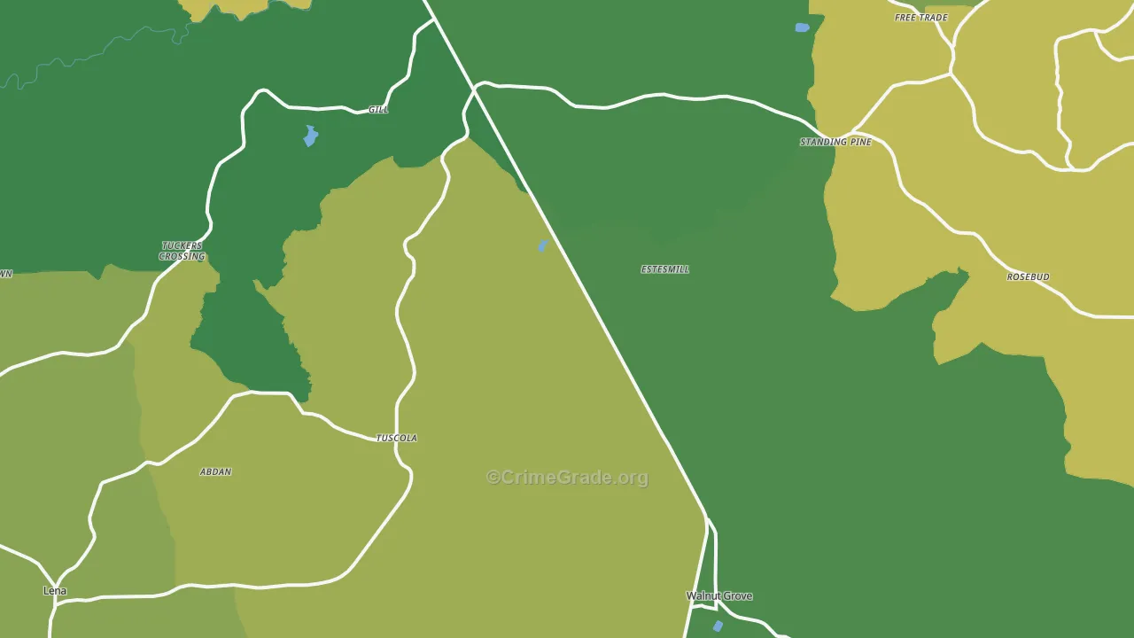 Midway, MS Map of Assault Rates