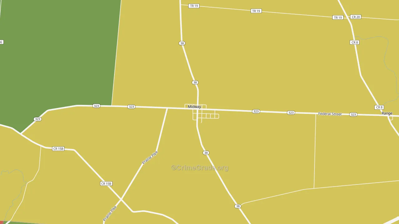 Midway, OH Map of Assault Rates