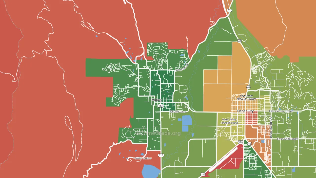 Midway, UT Map of Assault Rates