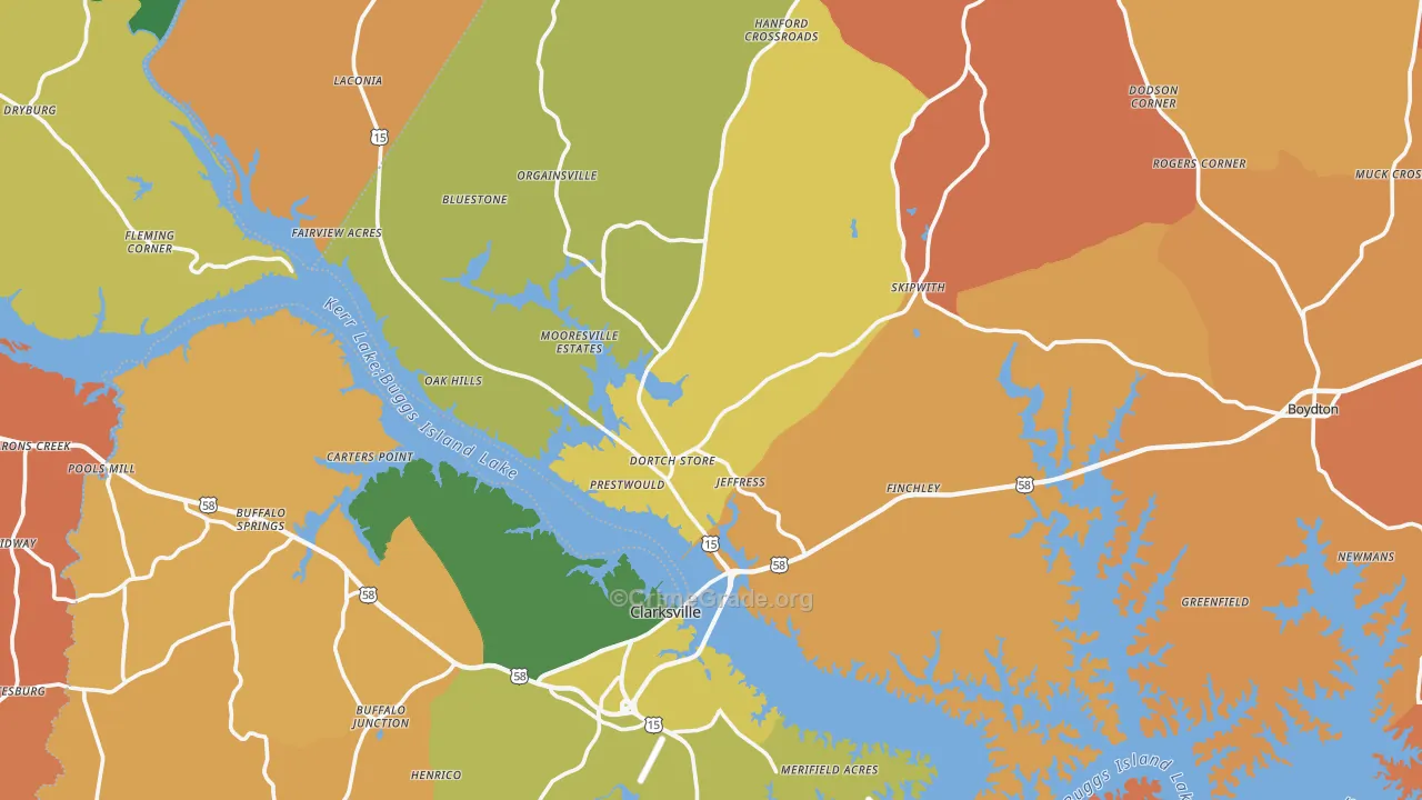 Midway, VA Map of Assault Rates