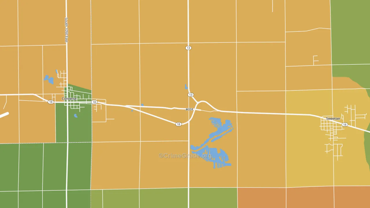 Mier, IN Map of Assault Rates
