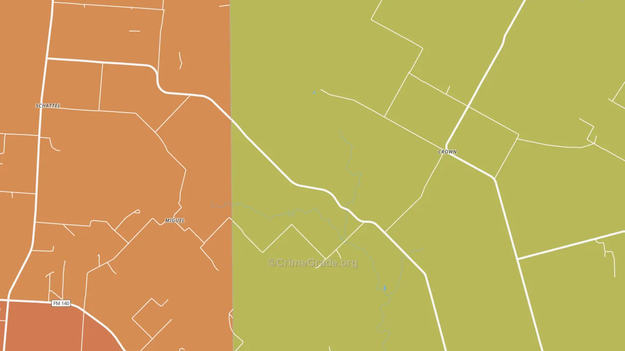Miguel, TX Map of Assault Rates