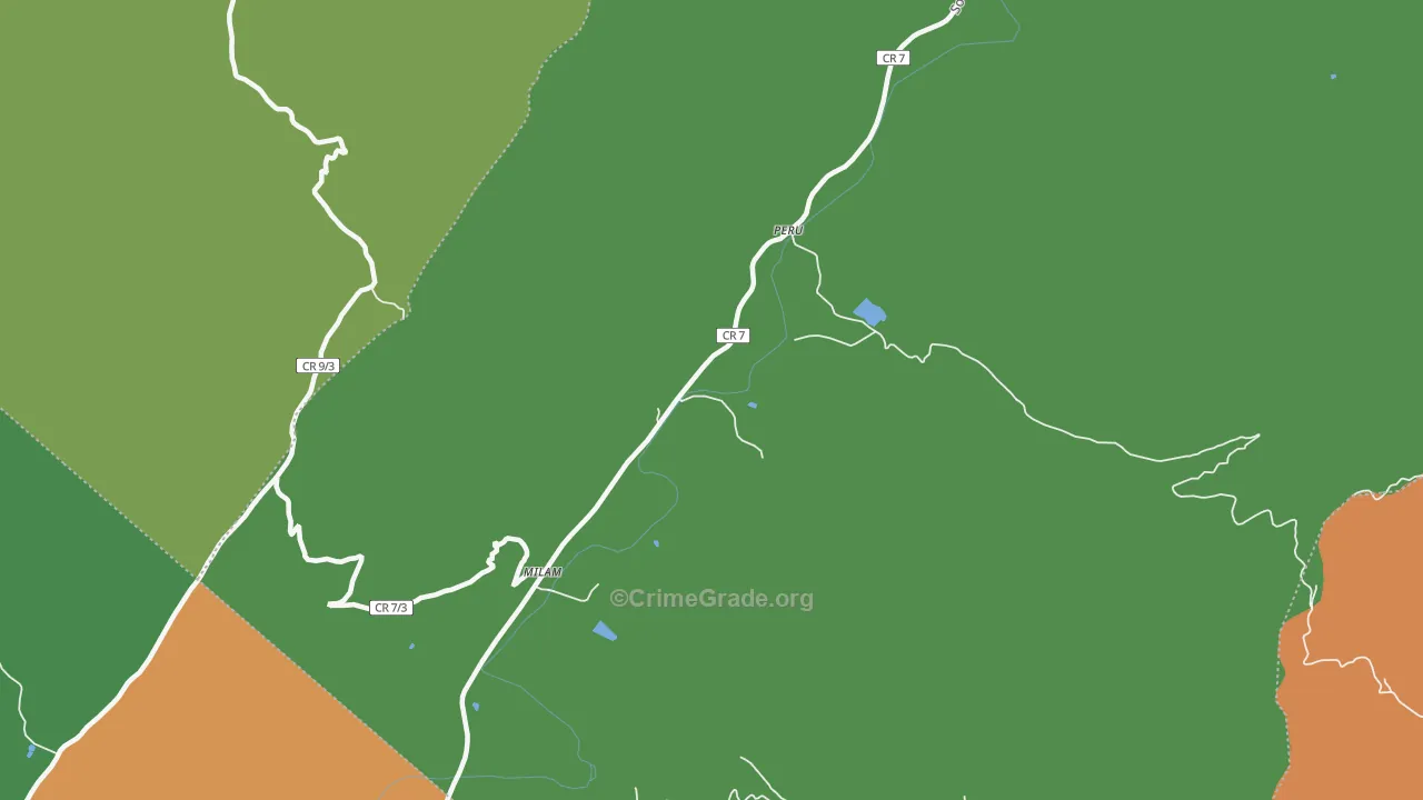 Milam, WV Map of Assault Rates