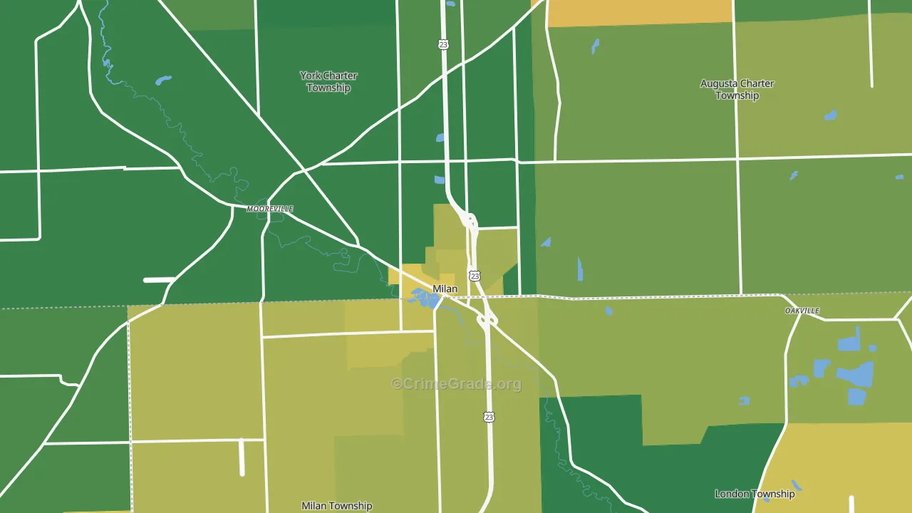 Milan, MI Map of Assault Rates