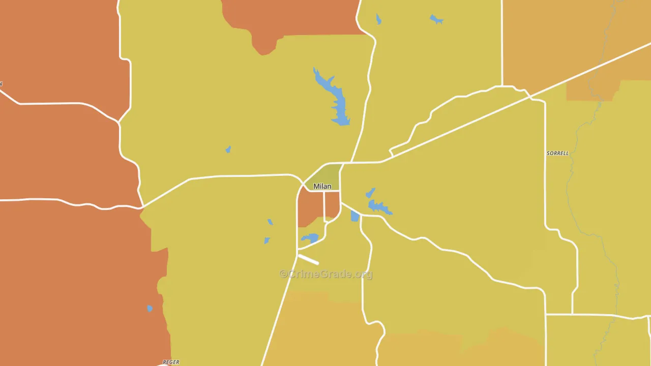 Milan, MO Map of Assault Rates