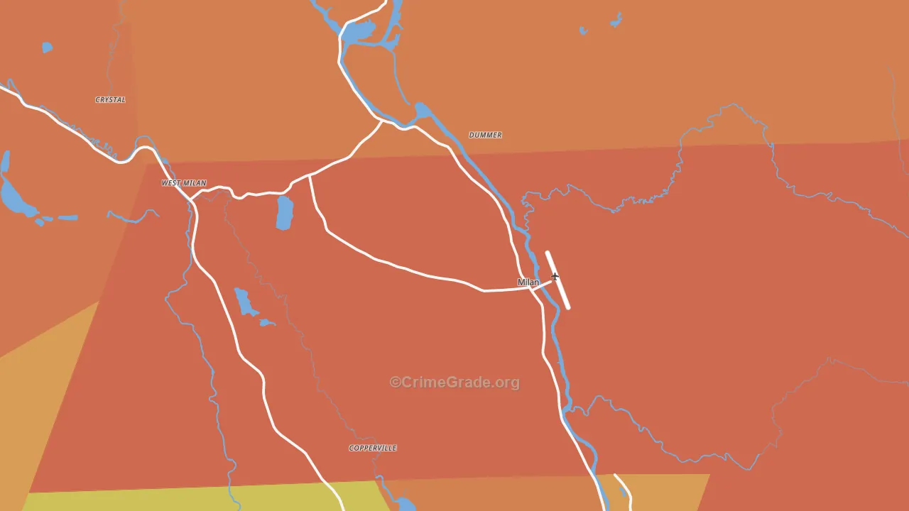 Milan, NH Map of Assault Rates