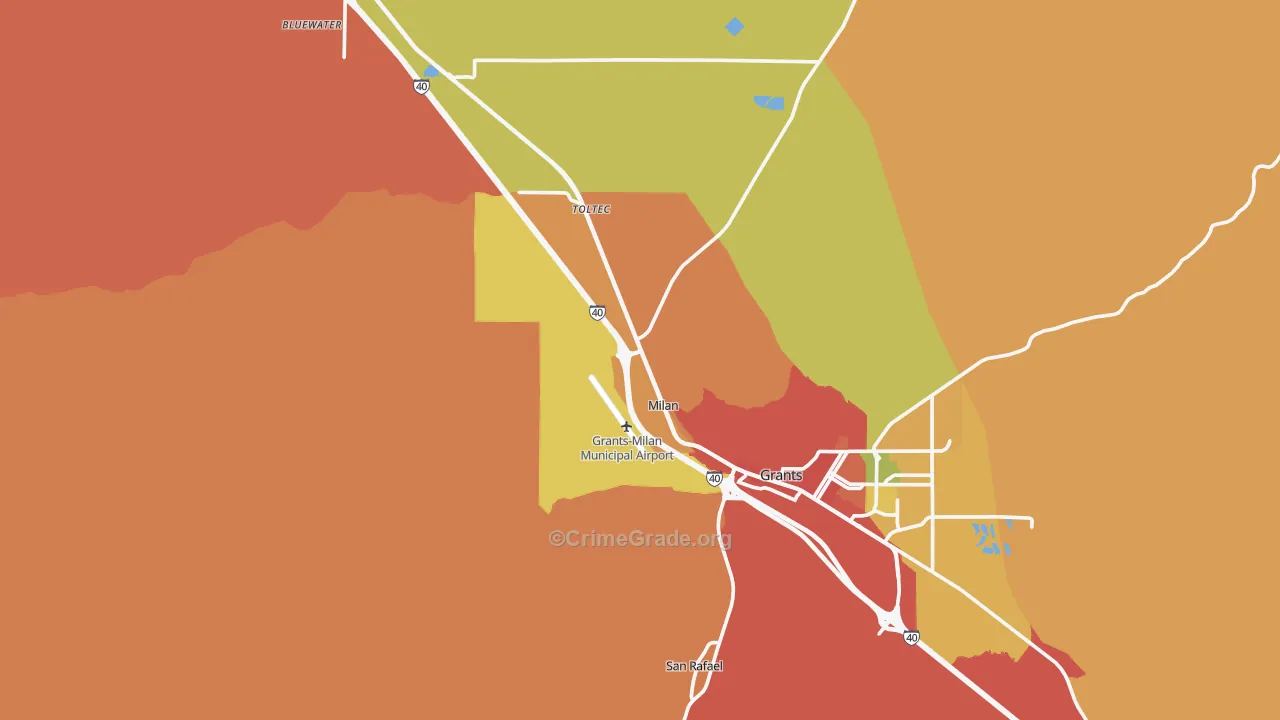 Milan, NM Map of Assault Rates