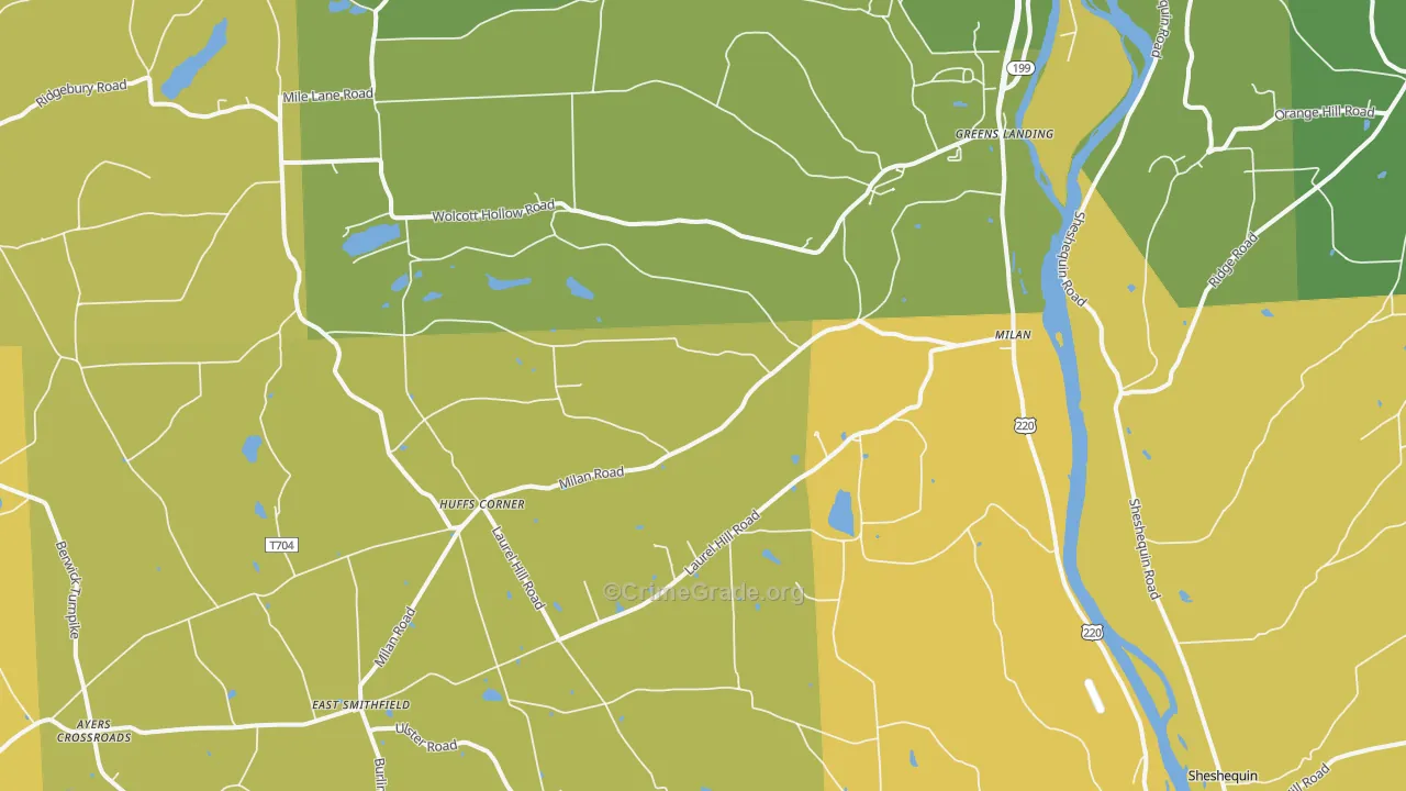 Milan, PA Map of Assault Rates