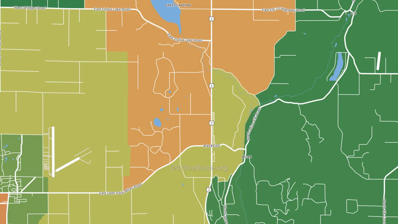 Milan, WA Map of Assault Rates