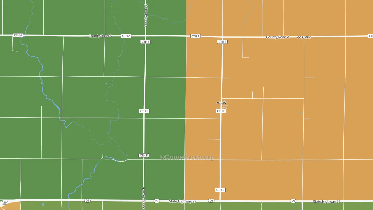 Milan, WI Map of Assault Rates