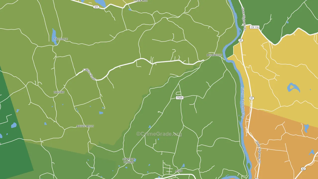 Milanville, PA Map of Assault Rates